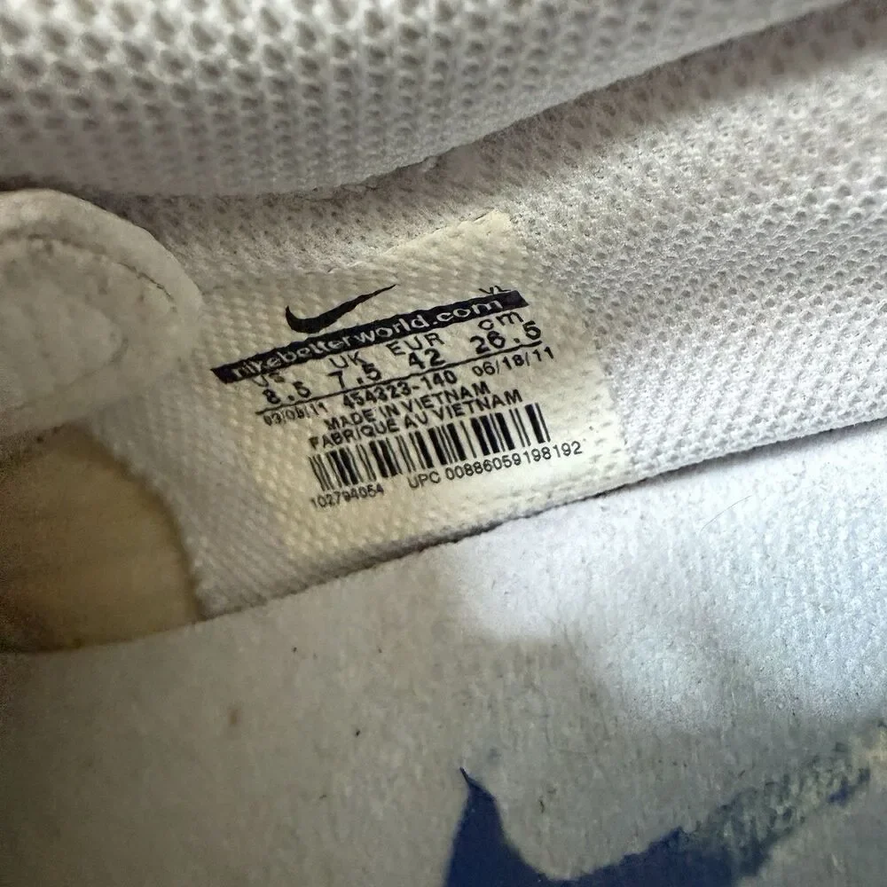 VTG Nike Tiempo Natural IV IC Indoor Soccer Shoes White Metallic Blue Gum 8.5
